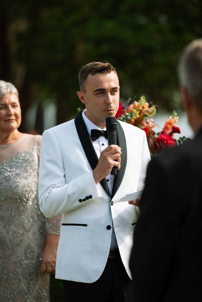 same sex marriage at raffertys resort during the ceremony reading their vows