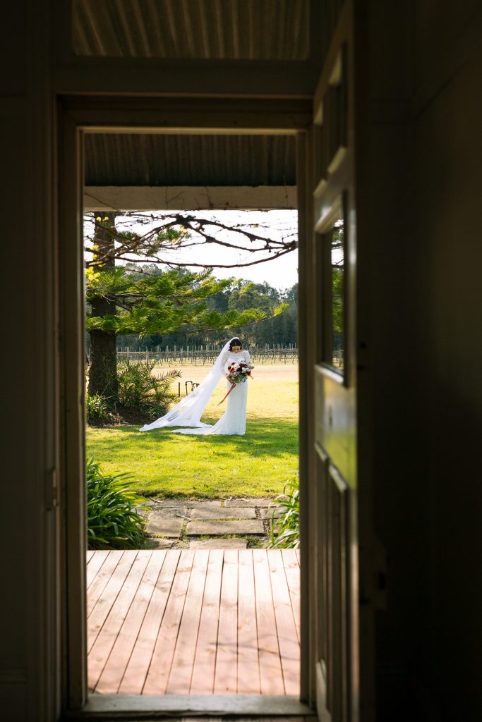 First look at bridal prep at a wedding in the hunter valley