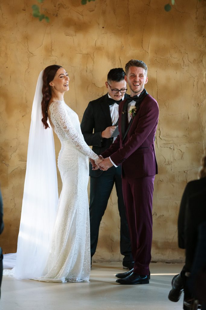 wedding ceremony at a wedding venue in a chapel in the hunter valley