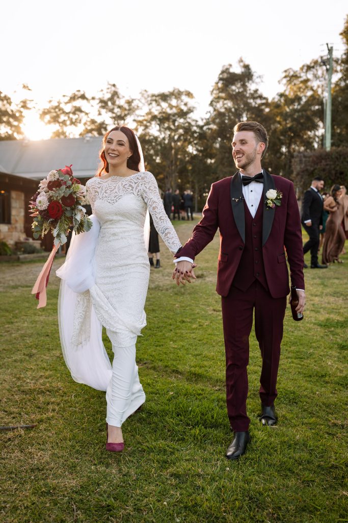 bride and groom location photos at their wedding in the hunter valley