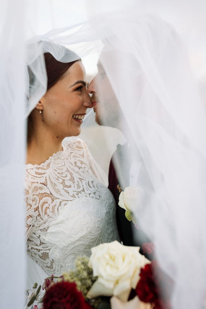 bride and groom location photos under her vale at their wedding in the hunter valley