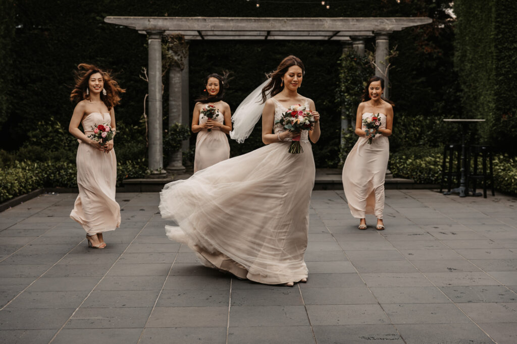 bride and her bridesmaids