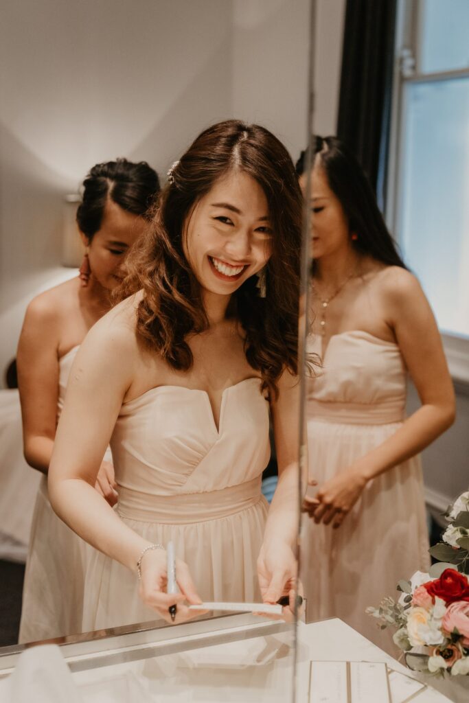 asian brides getting ready