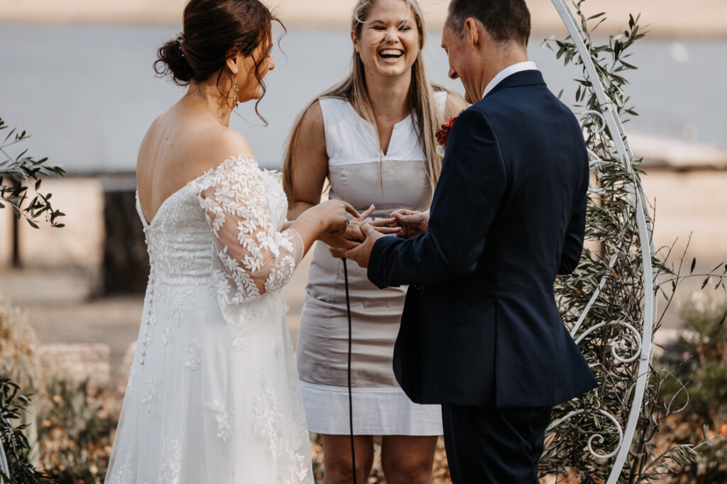 exchanging rings at the alter new