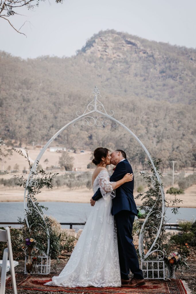 the first kiss at the alter
