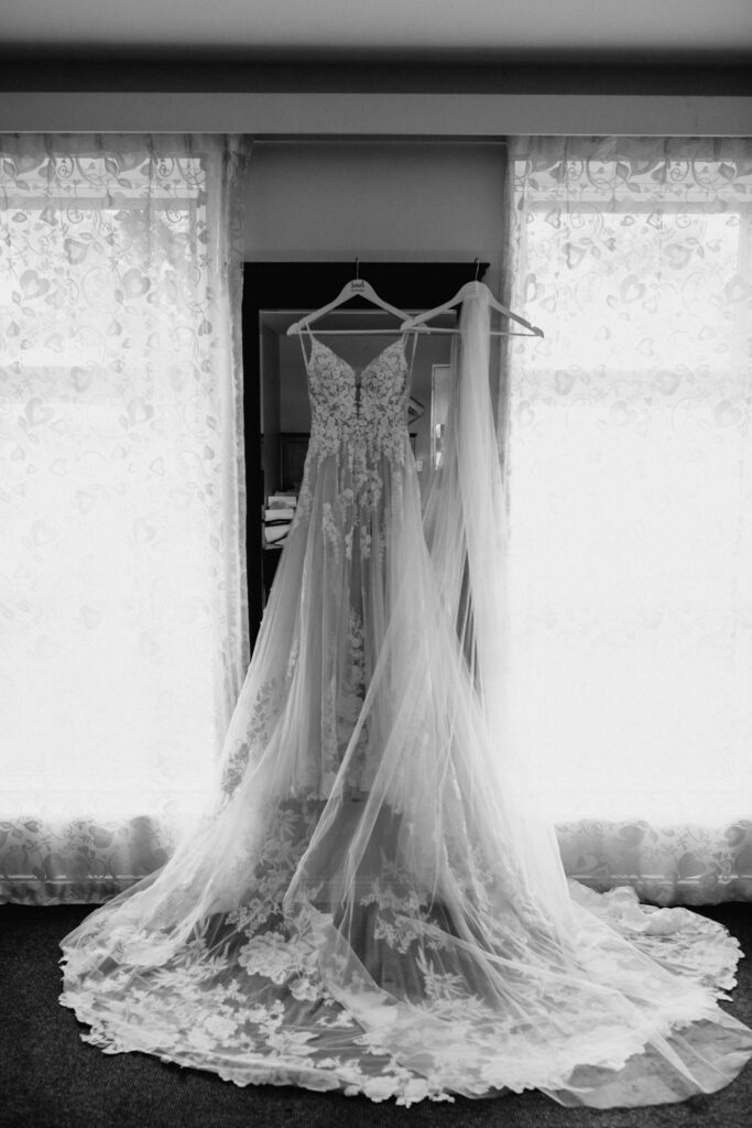 Bride's wedding dress in Wagga Wagga