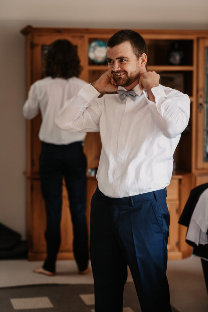 Groom getting ready in Wagga Wagga