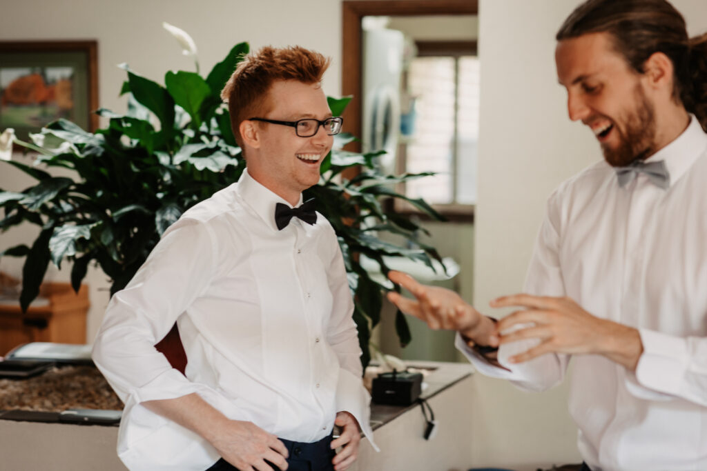 Groom getting ready in Wagga Wagga