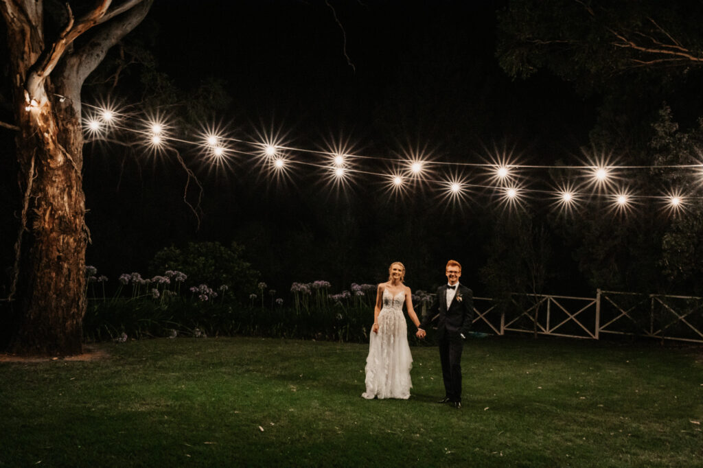 Husband and wife end of the night at reception Wagga Wagga