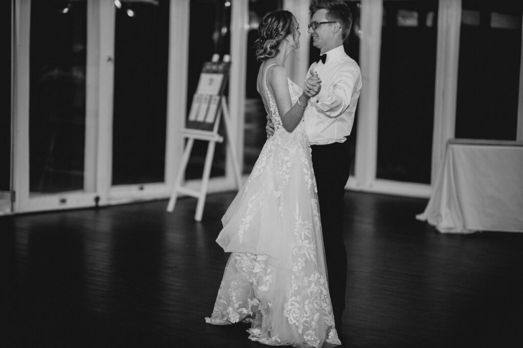 Husband and wife doing their first dance at reception Wagga Wagga
