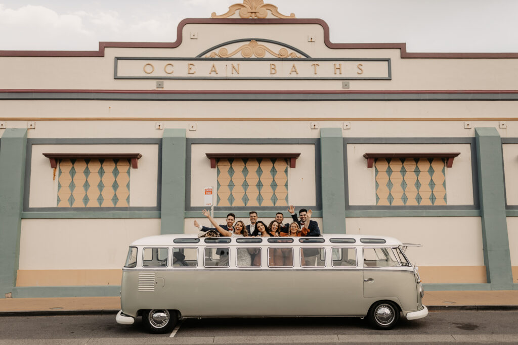 stretched limo Newcastle beach