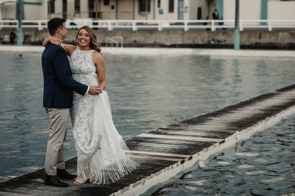 Newcastle baths bride and groom