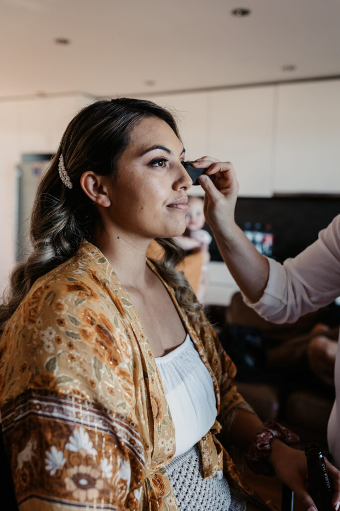bride getting make-up done Newcastle