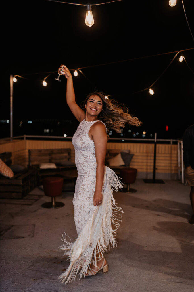 bride dancing solo