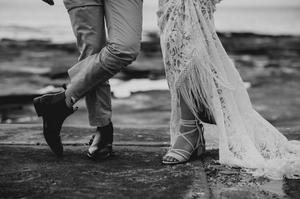bride and groom stance