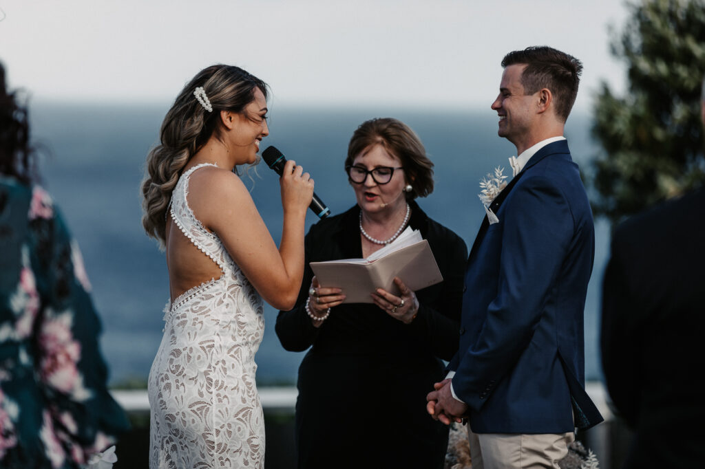 bride reading vows