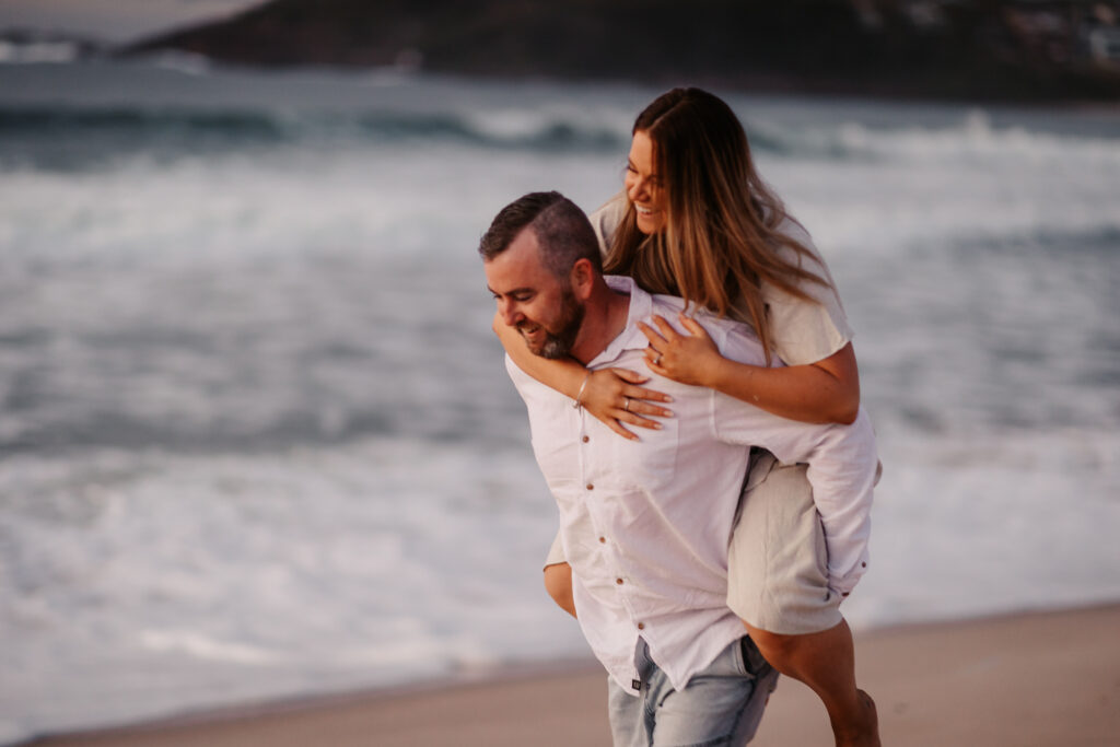 Sun rise engagement session Fingal bay