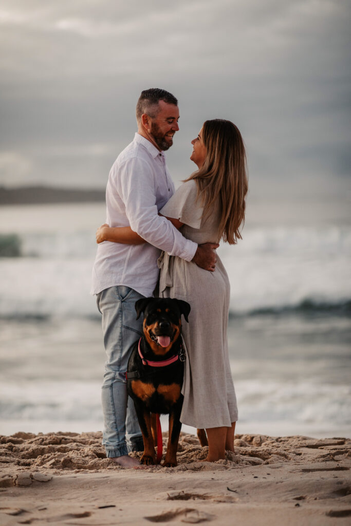 Sun rise engagement session Fingal bay