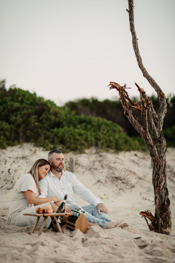 Sun rise engagement session Fingal bay