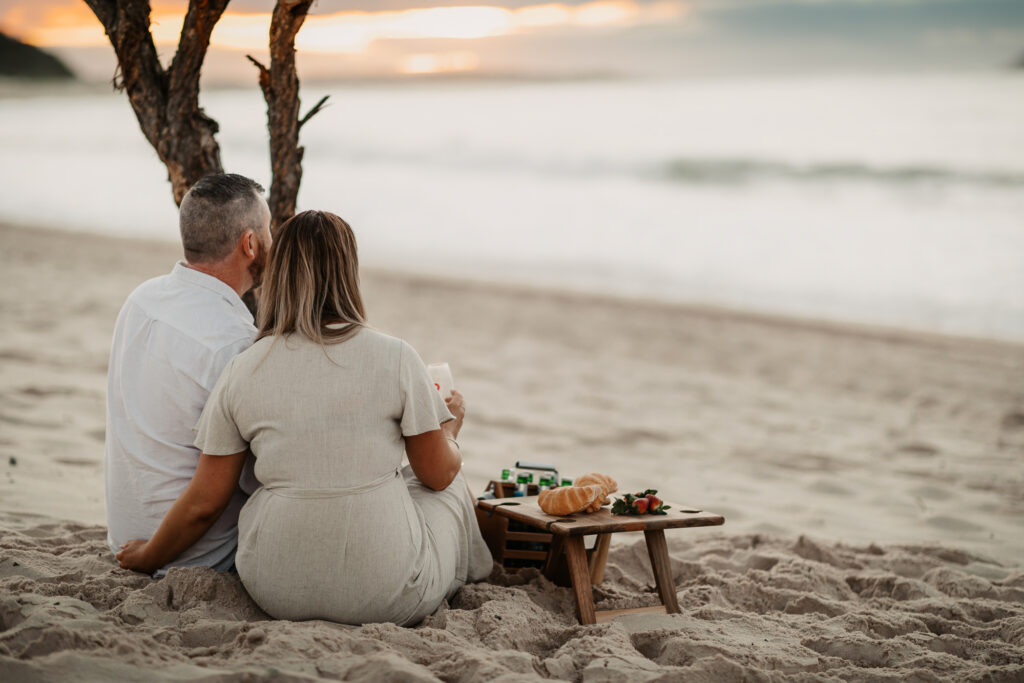 Sun rise engagement session Fingal bay