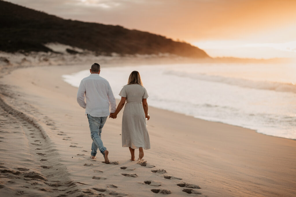 Sun rise engagement session Fingal bay