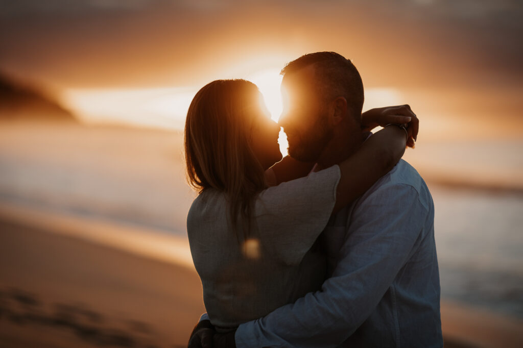 Sun rise engagement session Fingal bay