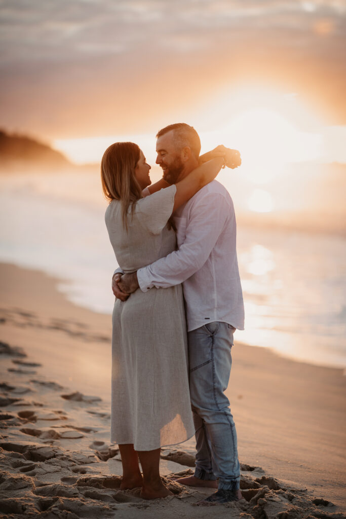 Sun rise engagement session Fingal bay