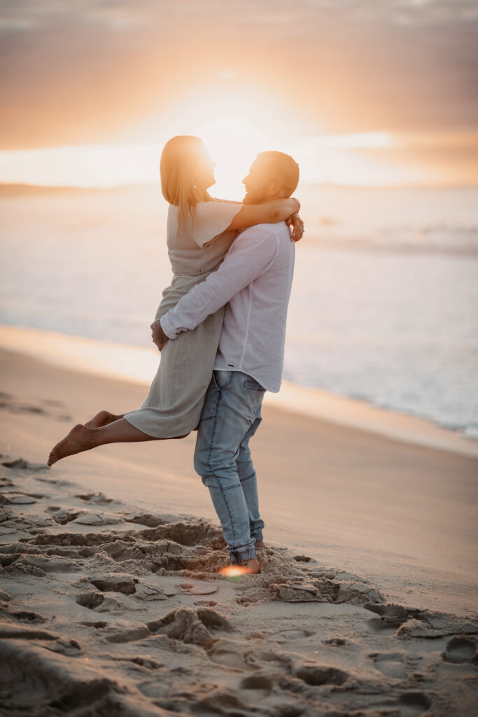 Sun rise engagement session Fingal bay