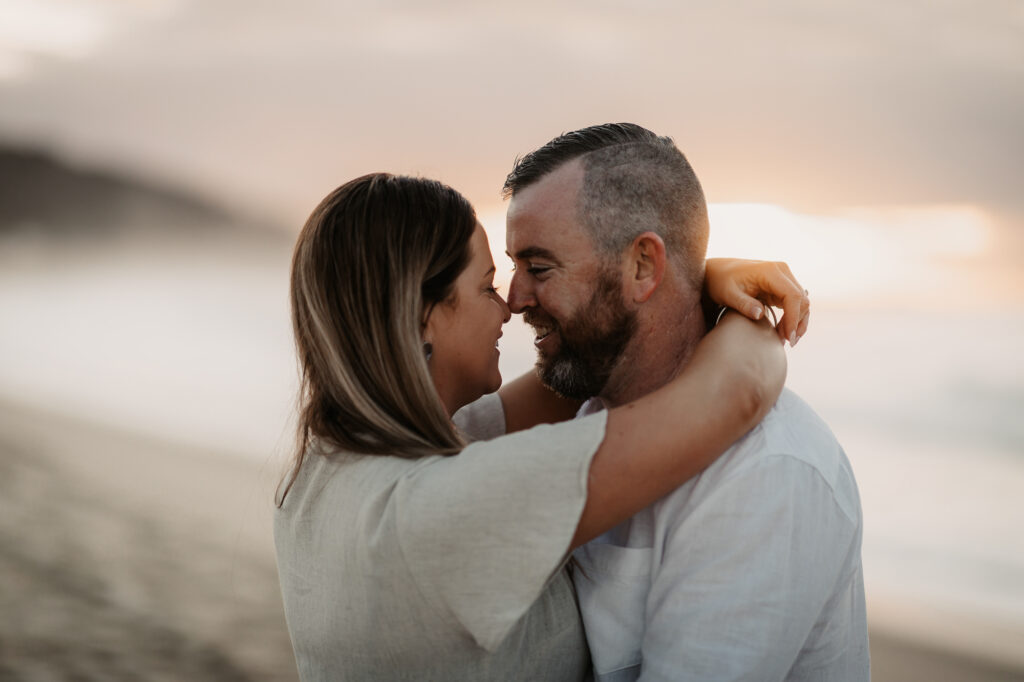 Sun rise engagement session Fingal bay