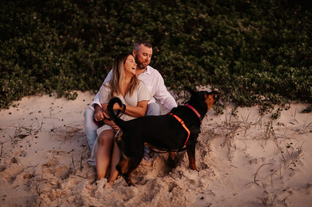 Sun rise engagement session Fingal bay