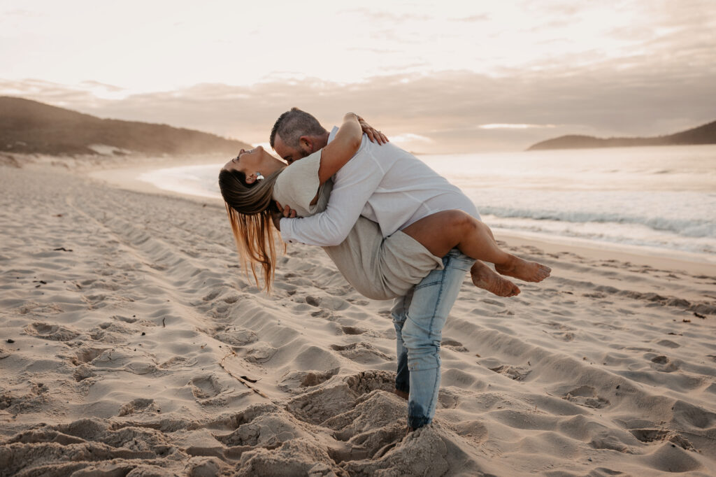 Sun rise engagement session Fingal bay