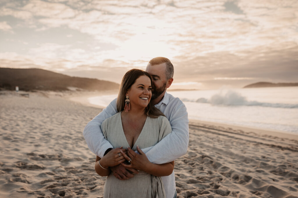 Sun rise engagement session Fingal bay