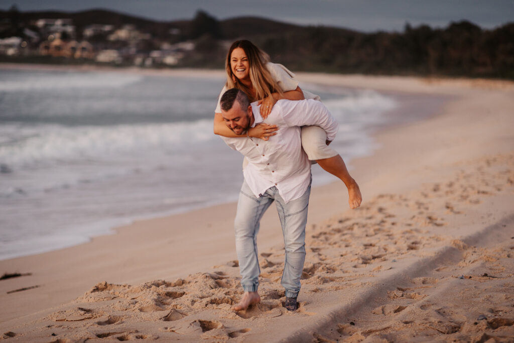 Sun rise engagement session Fingal bay