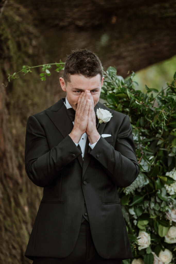 Groom in shock seeing his bride