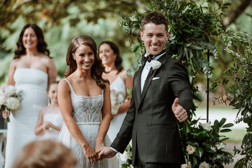 groom happy to see his bride