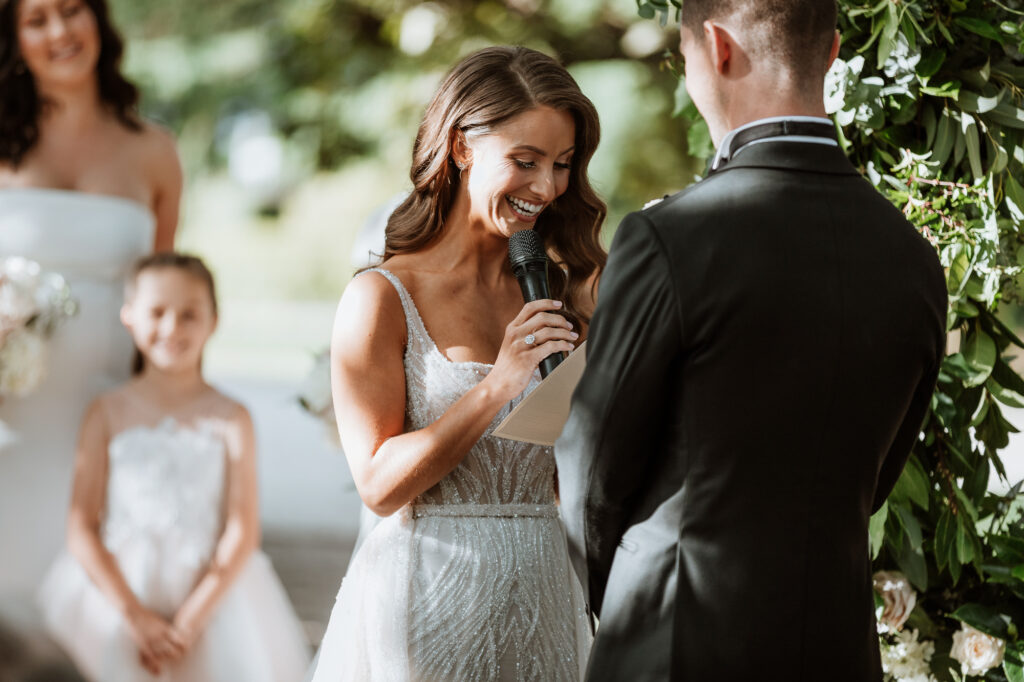 bride reading vows
