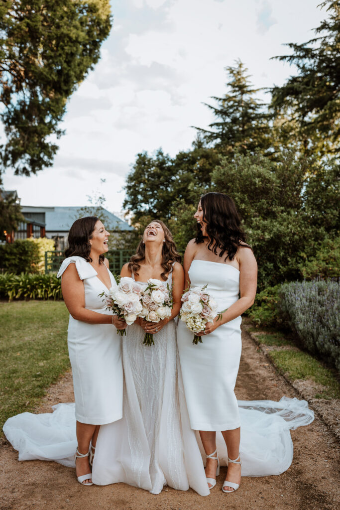 Bridesmaids hanging out at Coombes