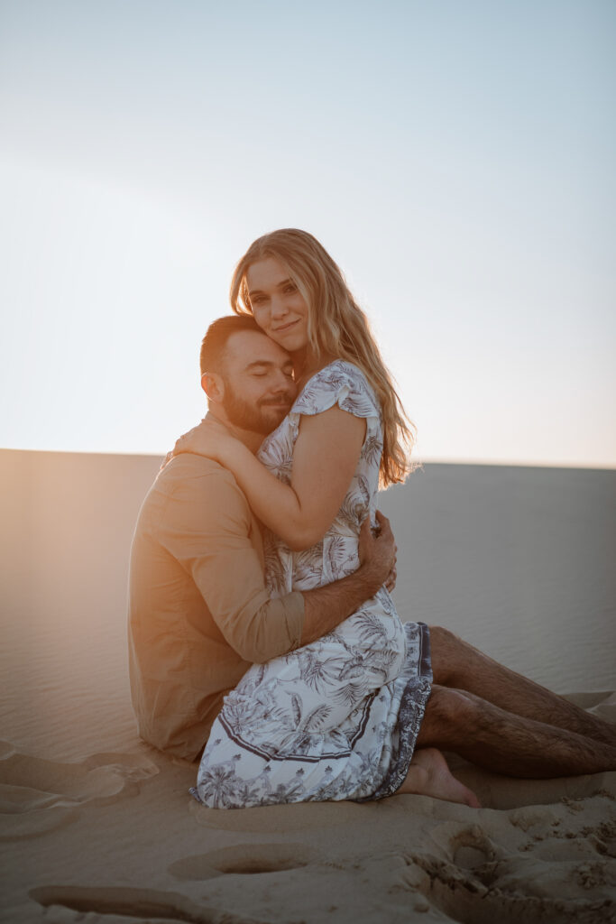 Engagement Session on the sand dunes during sunset