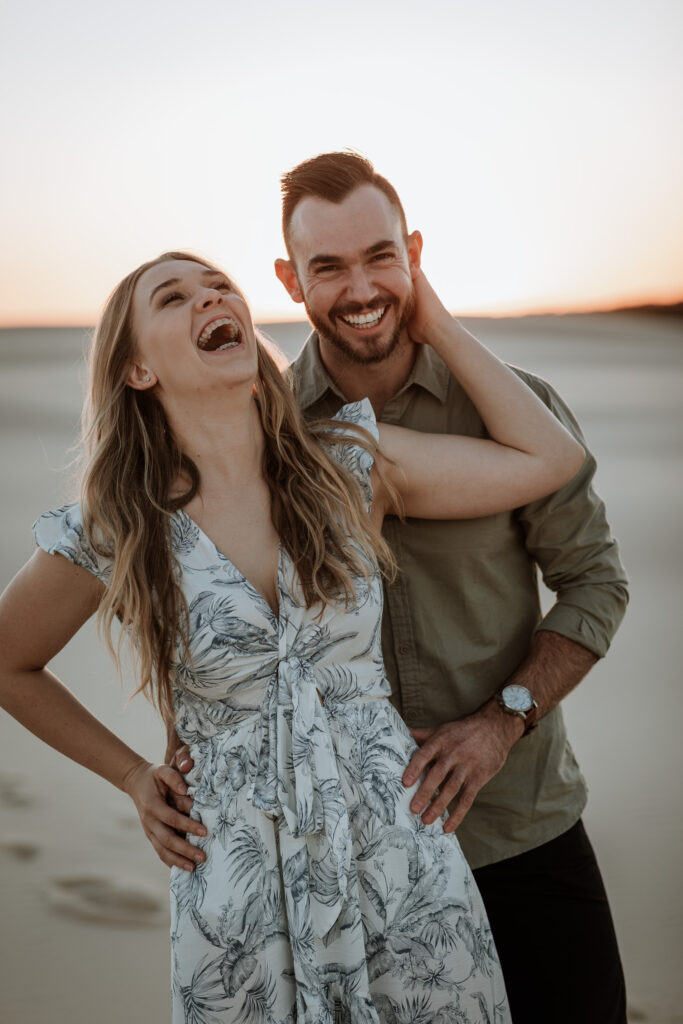 Engagement Session on the sand dunes during sunset