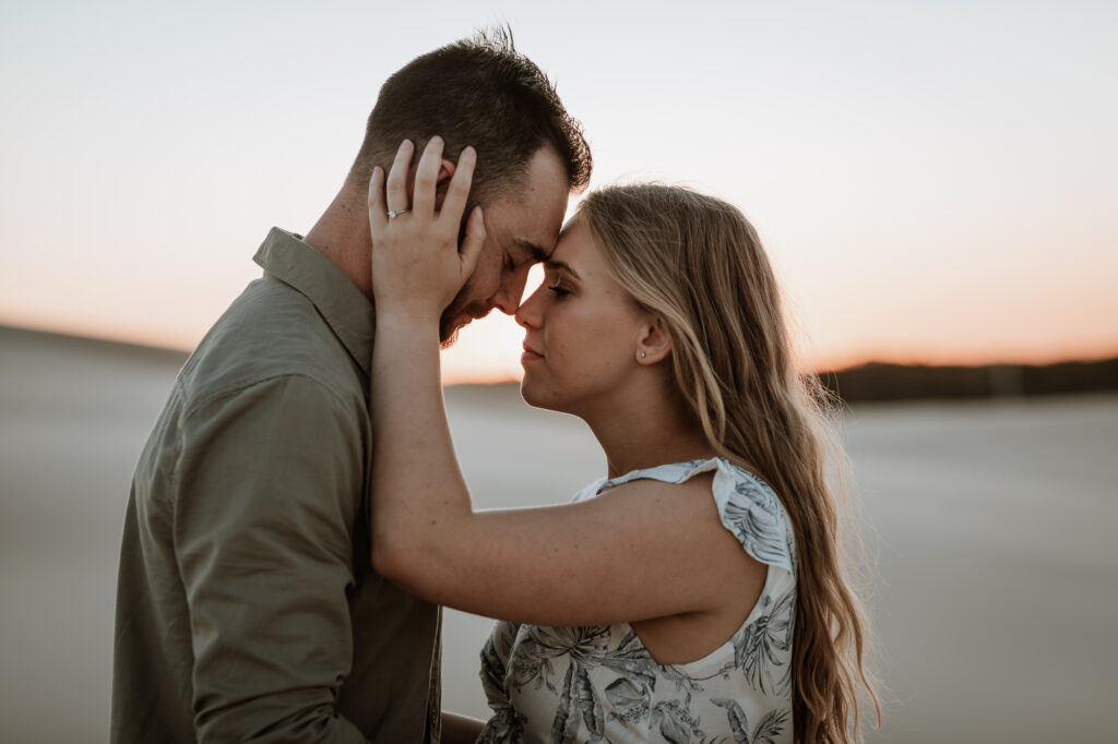 Engagement Session on the sand dunes during sunset