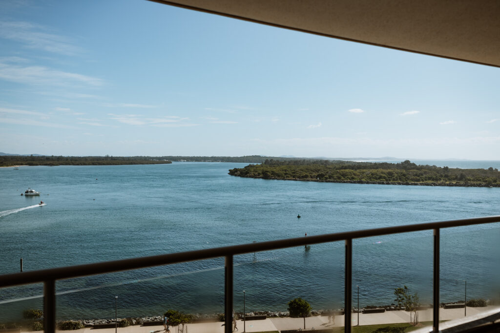 the view from the brides house whilst getting ready for her wedding