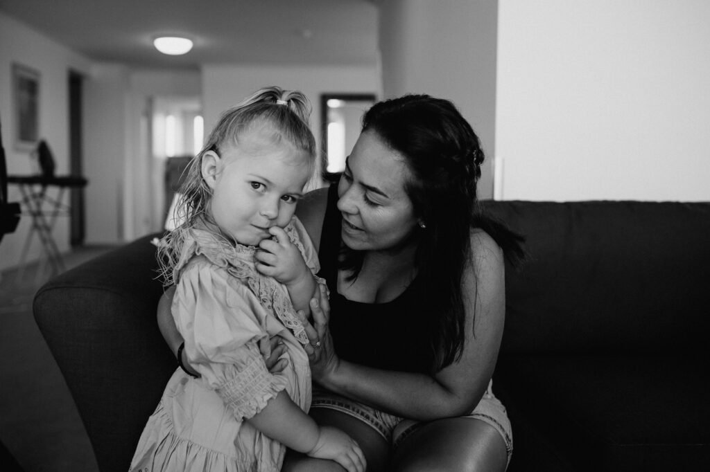 Bride getting ready with her family at the house in Port Macquarie
