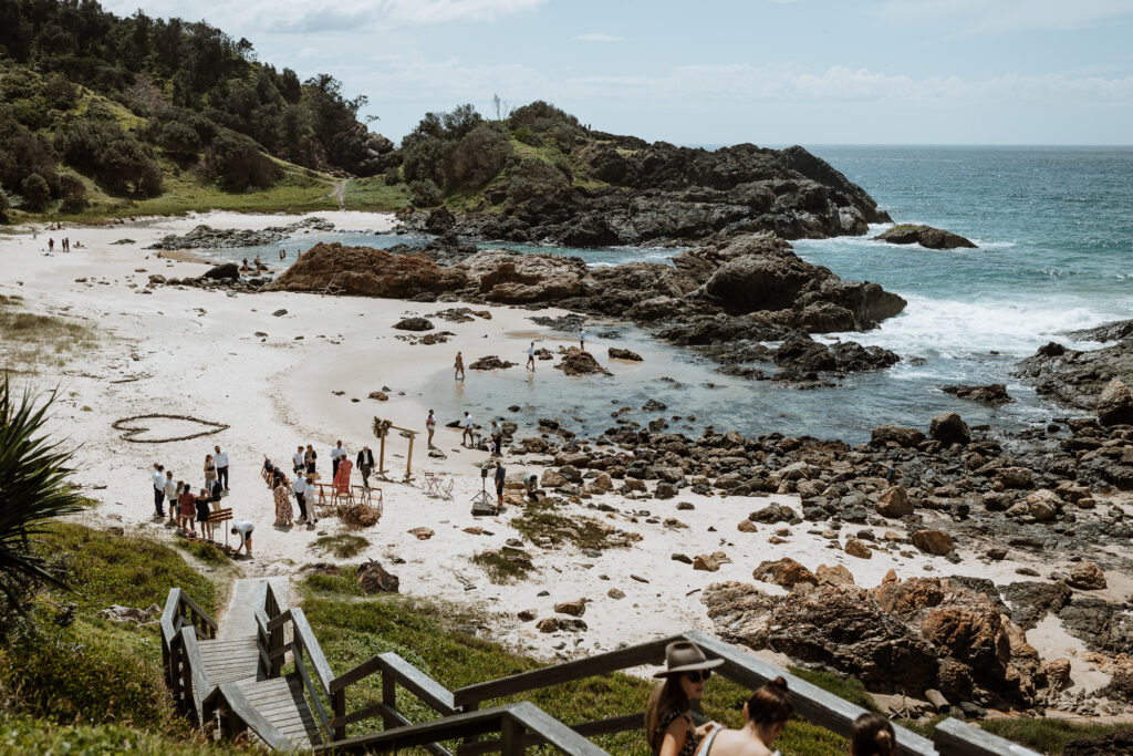 Beach wedding location wedding in Port Macquarie down on the beach