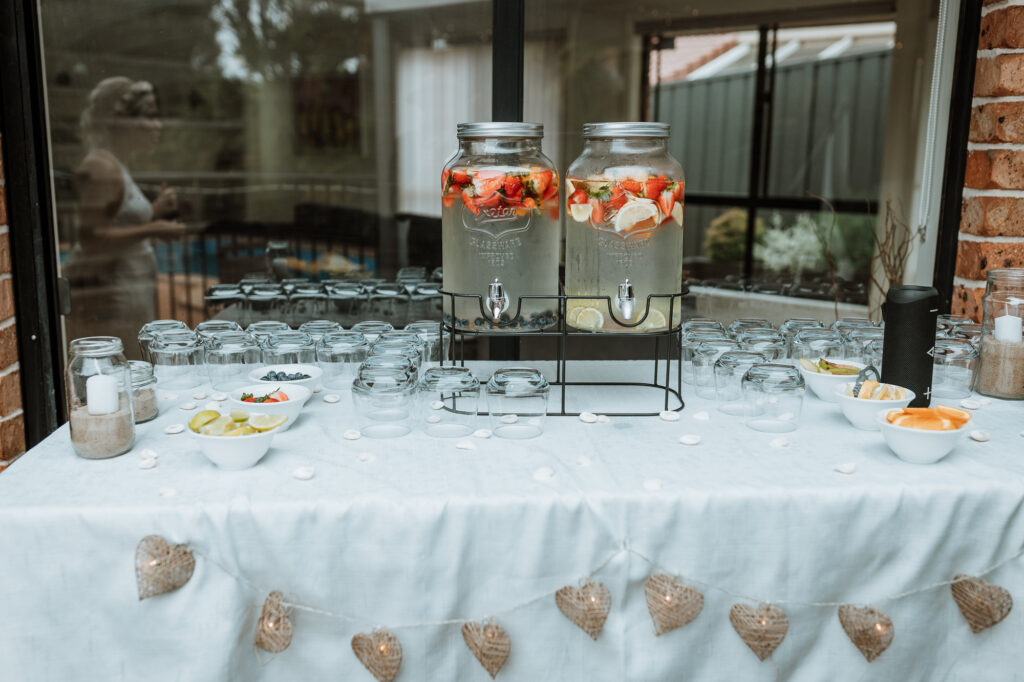 reception at home in the garden in Port Macquarie
