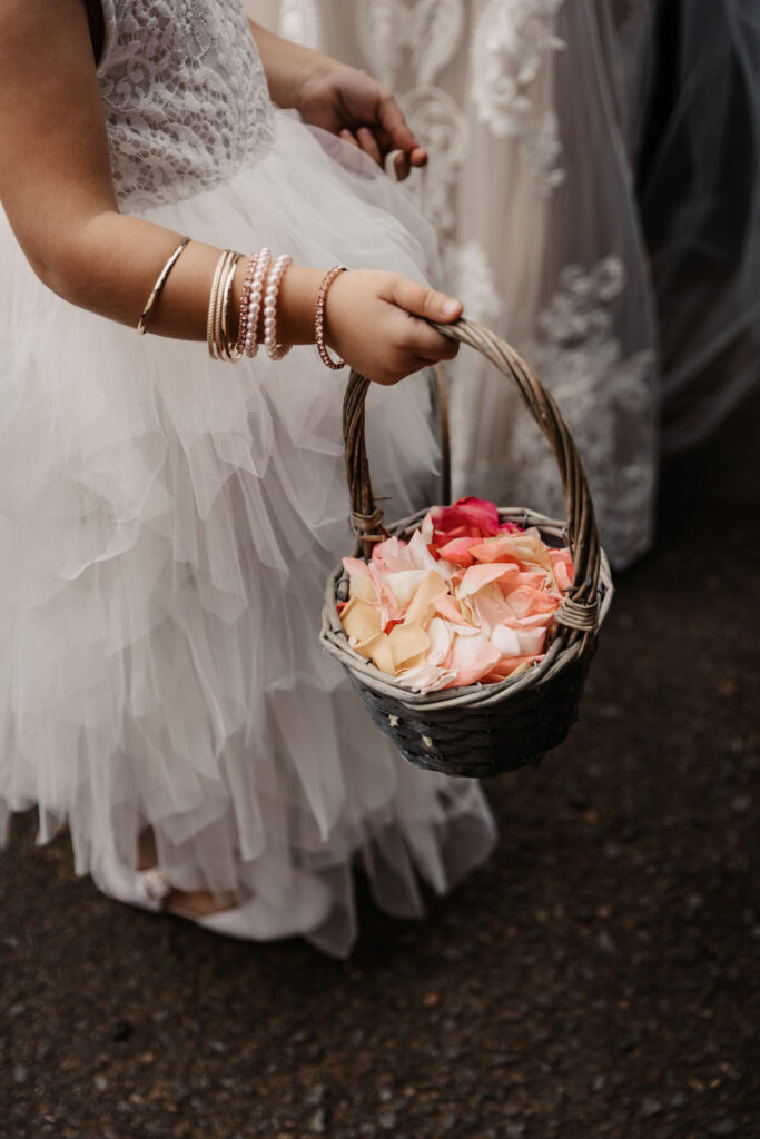 flower girls petals in a basket