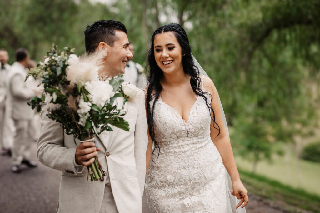 husband and wife walking together