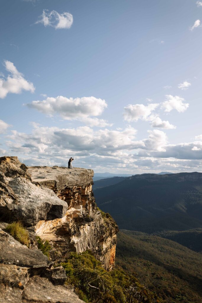 Amazing view from the top of the blue mountains at an Engagement Session