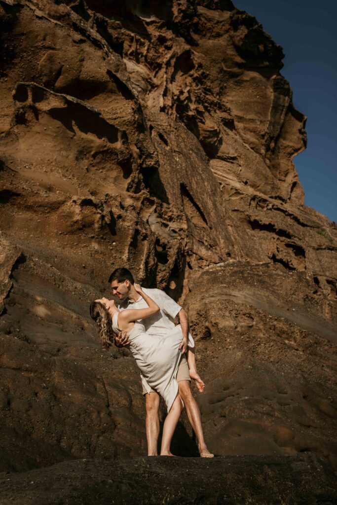 Sunset Engagement Session on Redhead beach, NSW