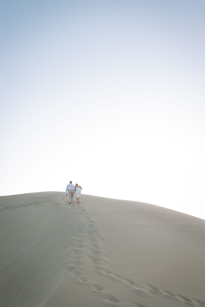Engagement session sunset at Stockton sand dunes